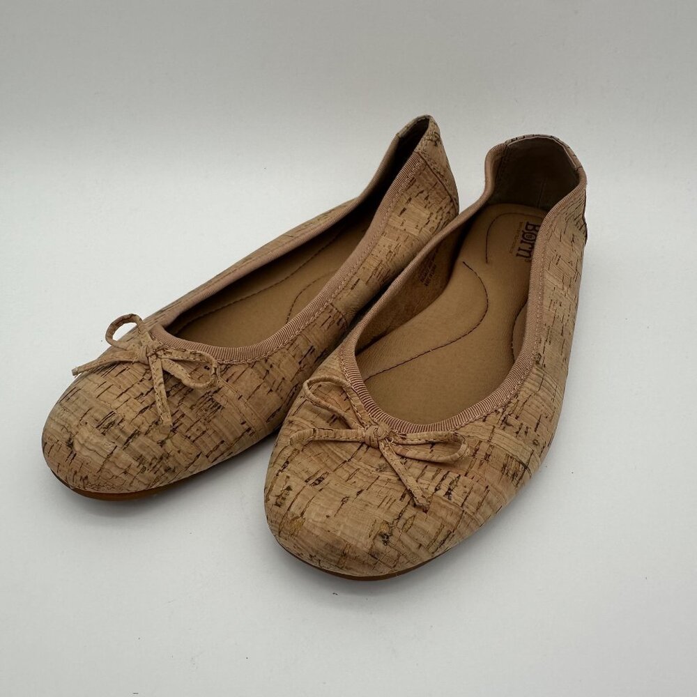 Born Cork Ballet Flats Womens Size 7.5 Natural Slip-On Casual Shoes